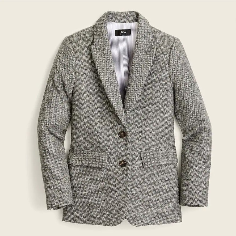 J.Crew Sommerset Oversized Blazer in Graphite English Wool Herringbone
